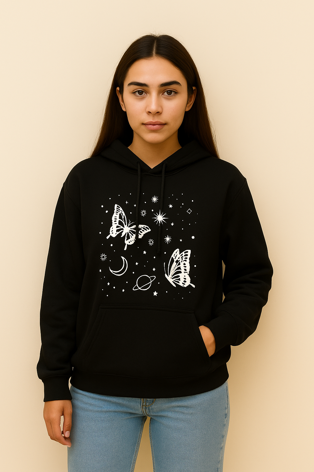 Mehzouq-Girls Butterfly Hoddie