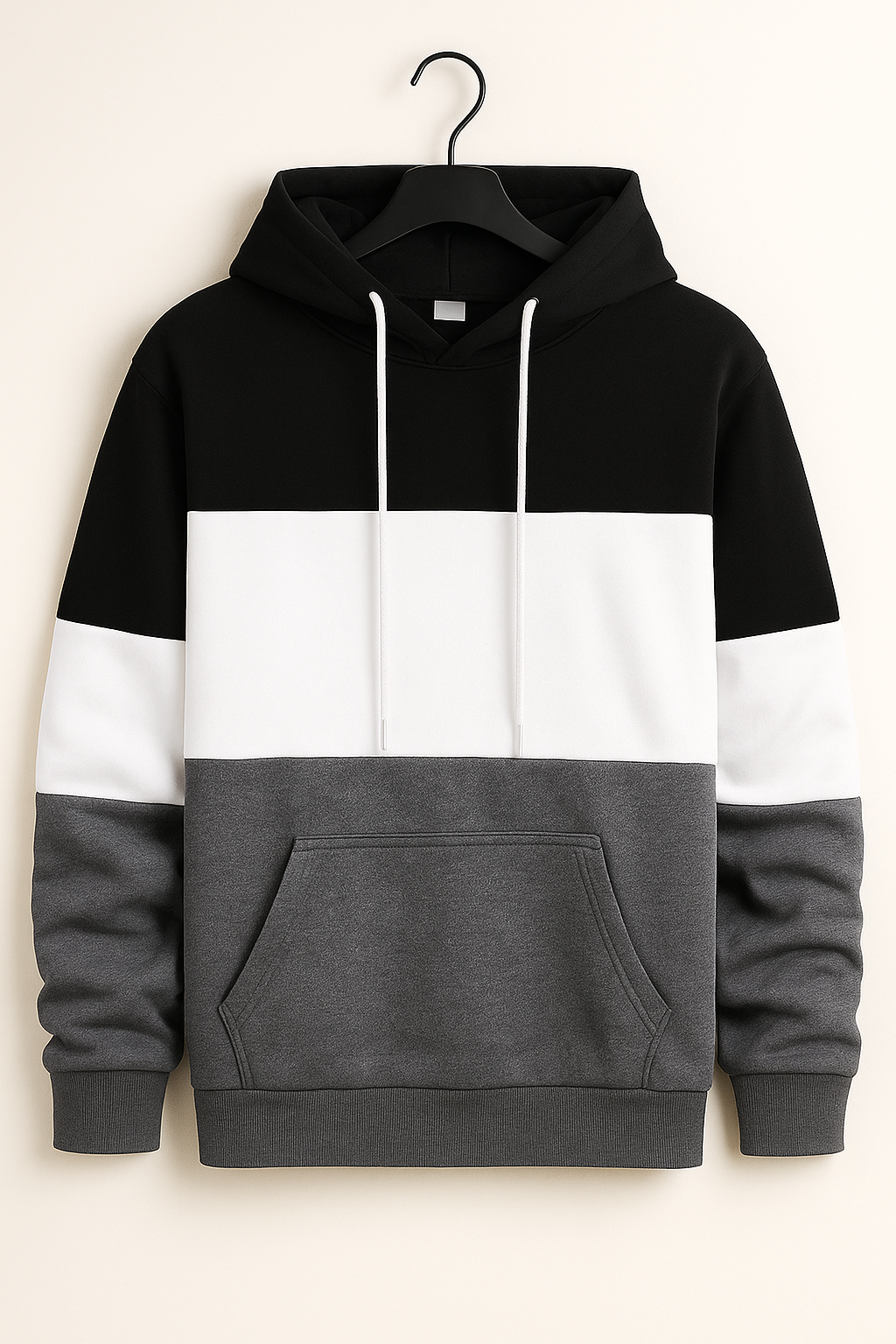 MEHZOUQ-Fleece Plain Hoodie